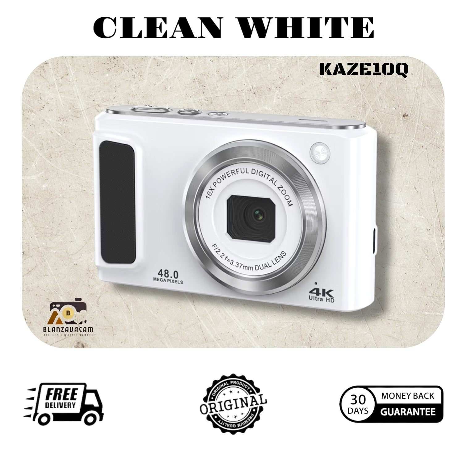 BLANZAVA CAM KAZE10Q 4K Digital Camera Original Kamera 48MP Dual